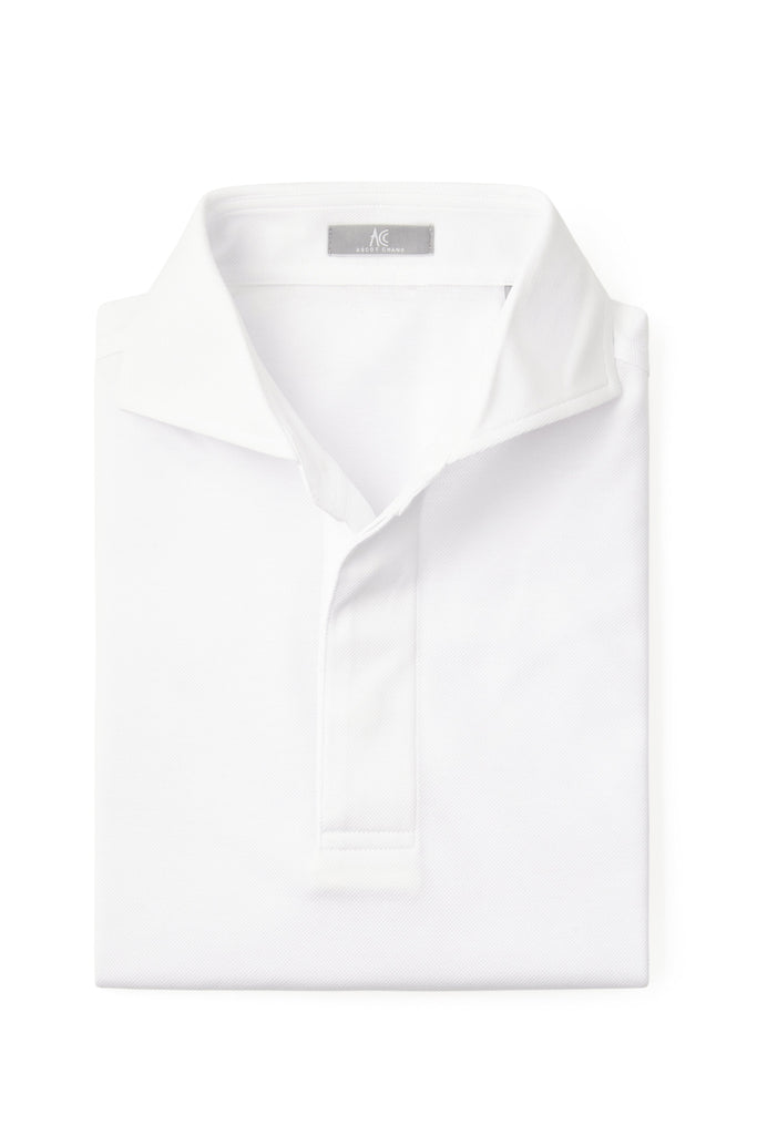 White Spread Collar Polo - Short Sleeve Davis Fit (Slim)