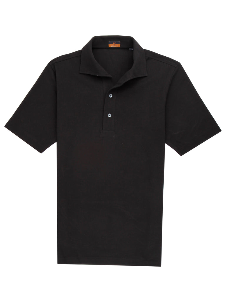 Ascot Chang One Piece Collar黑色Polo是由我们内部的100%纯棉Pique制成，我们的Polo衫采用修身剪裁，并采用意大利一体式领子。