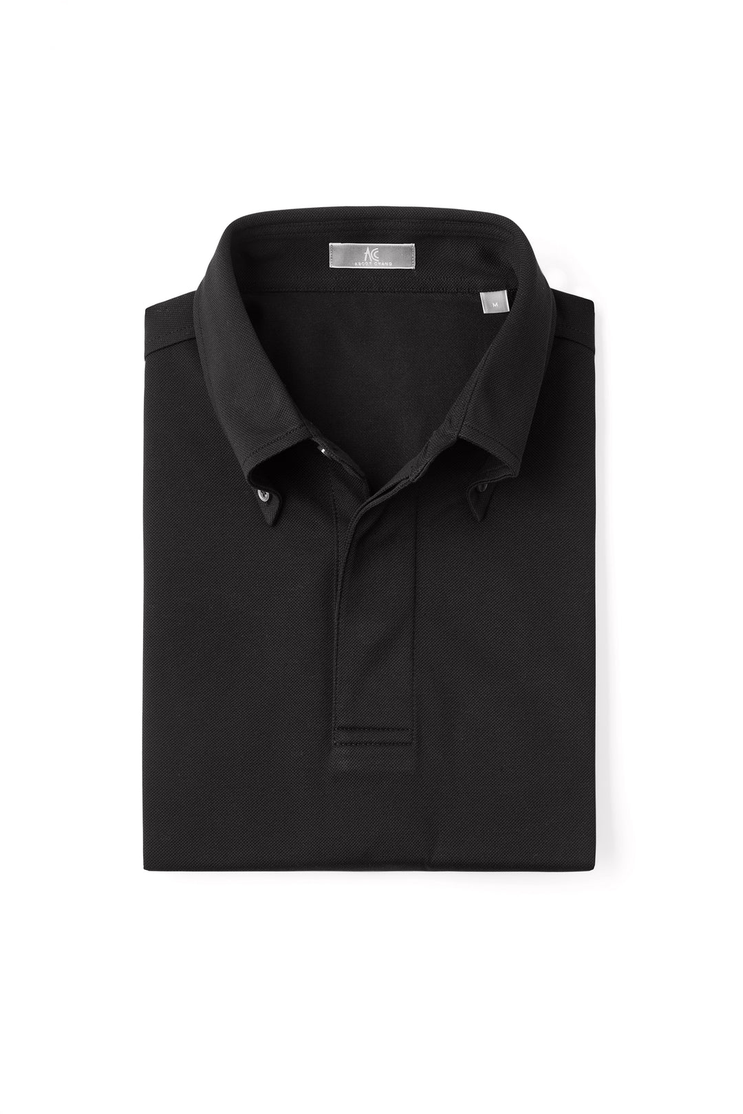 Black Button Down Collar Polo - Short Sleeve Davis Fit (Slim