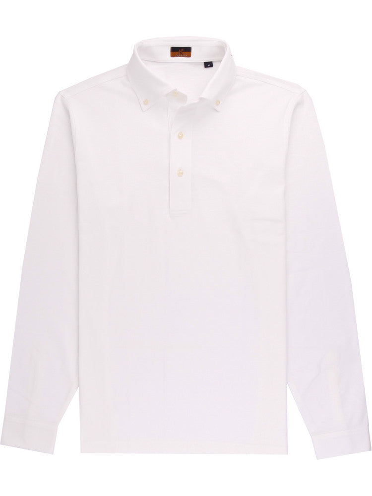 White long sleeve button down polo shirt hotsell